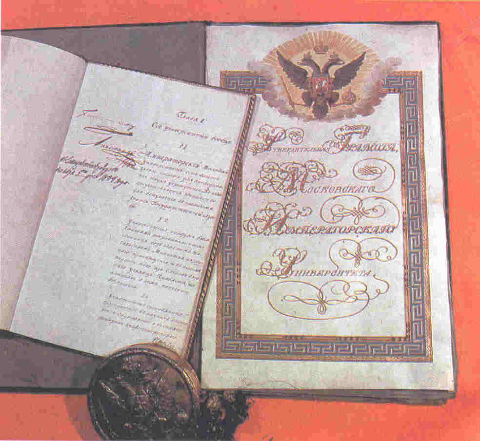 Promulga ĉarto kaj Statuto de la universitato de jaro 1804